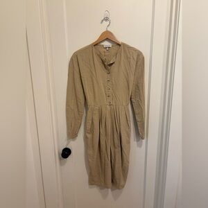 Made in Italy Elegant Tan Button-Up Dress 10